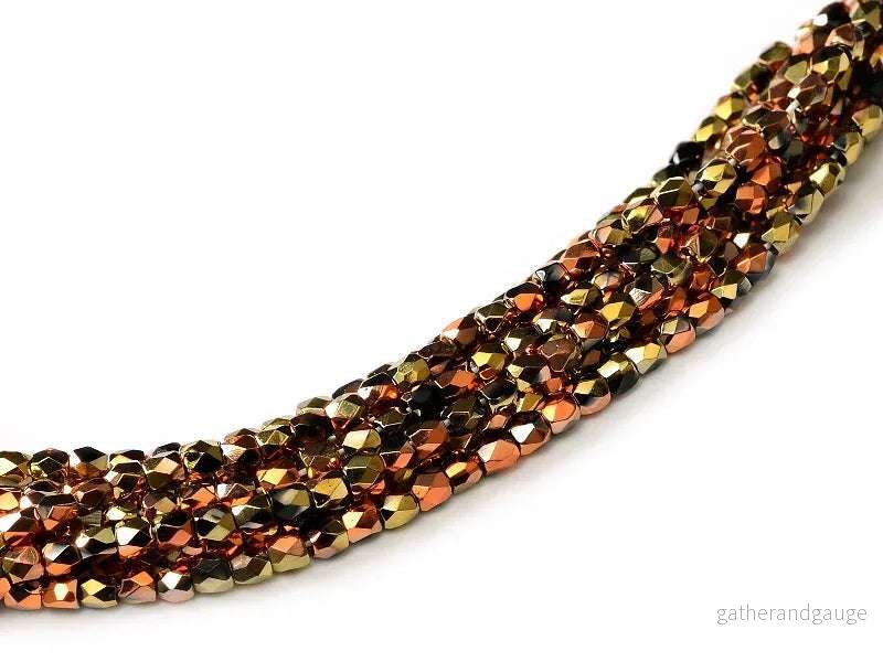 Tjeckiska Firepolish – Jet California Gold Rush 3mm, 50-pack Tjeckiska Firepolish – Jet California Gold Rush 3mm, 50-pack