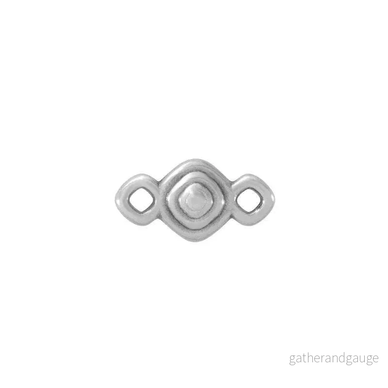 Connector Silverpläterad - Romb med ränder 6mm 1 styck