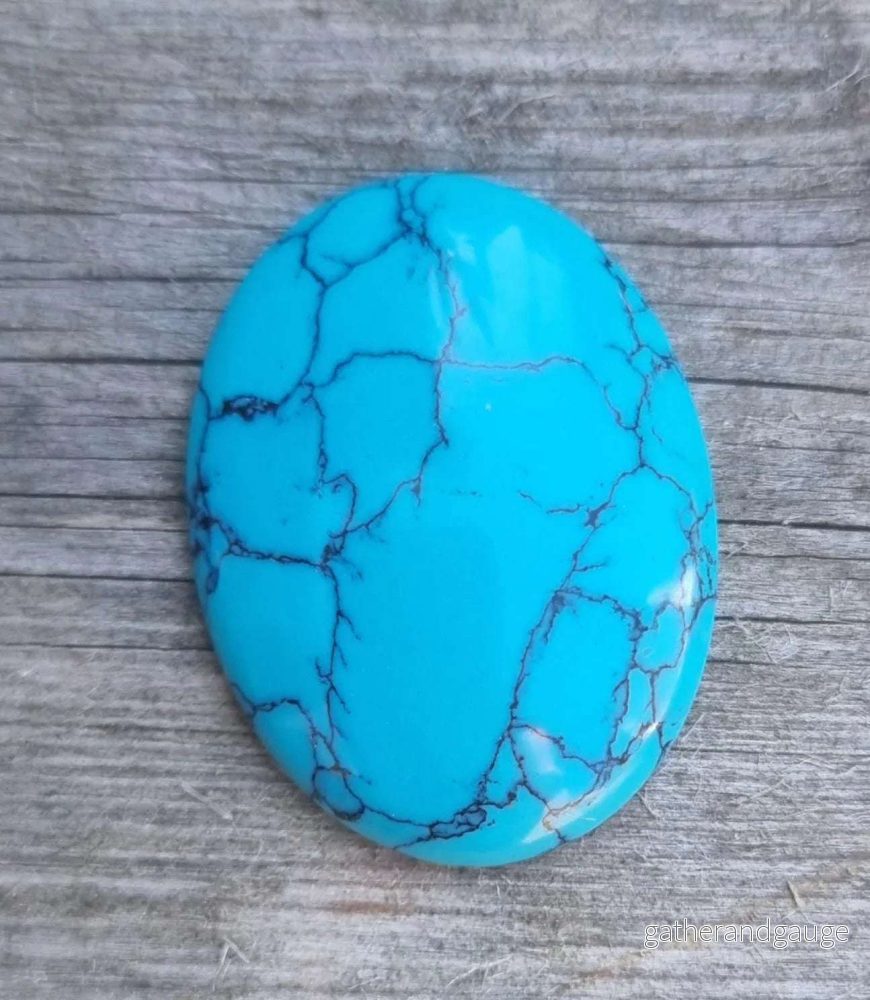 Cabochon Turkos - Oval 40x30mm 1 Styck