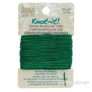 Knot-it Waxed Brazilian cord – Evergreen 13,7 m