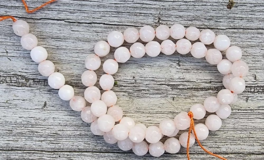 Agat Facetterade Runda – Vit, 6mm, 1 Sträng