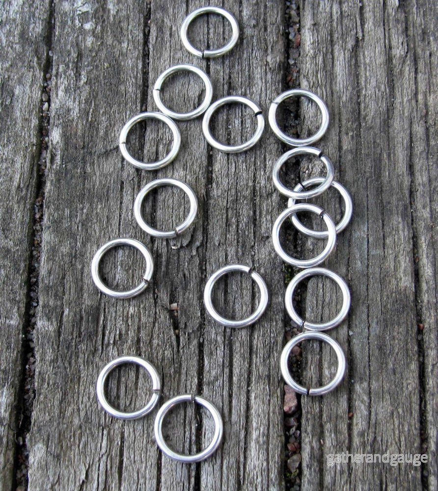 Bindringar silverpläterade - 8x1 mm 20-pack