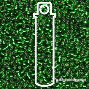 Miyuki seed beads - Silver Lined Green 11/0, 24 gram