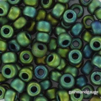 Miyuki Seed Beads - Metallic Matte Iris Dark Green 6/0, 10 gram