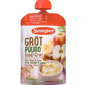 Gröt Äpple Banan Kanel Från 6 Månader