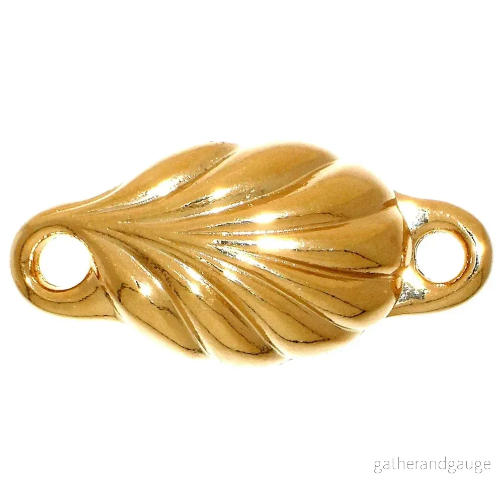 Claspgarten Magnetlås - Löv 23K Guldpläterat 30x14mm 1 styck