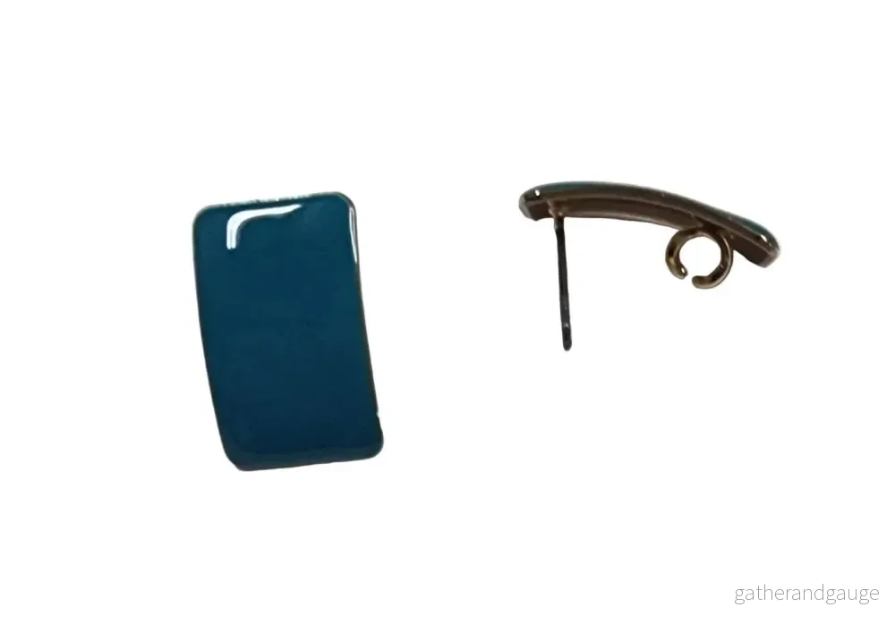 Örstickare Emalj – Petrol Rektangel, 2-pack