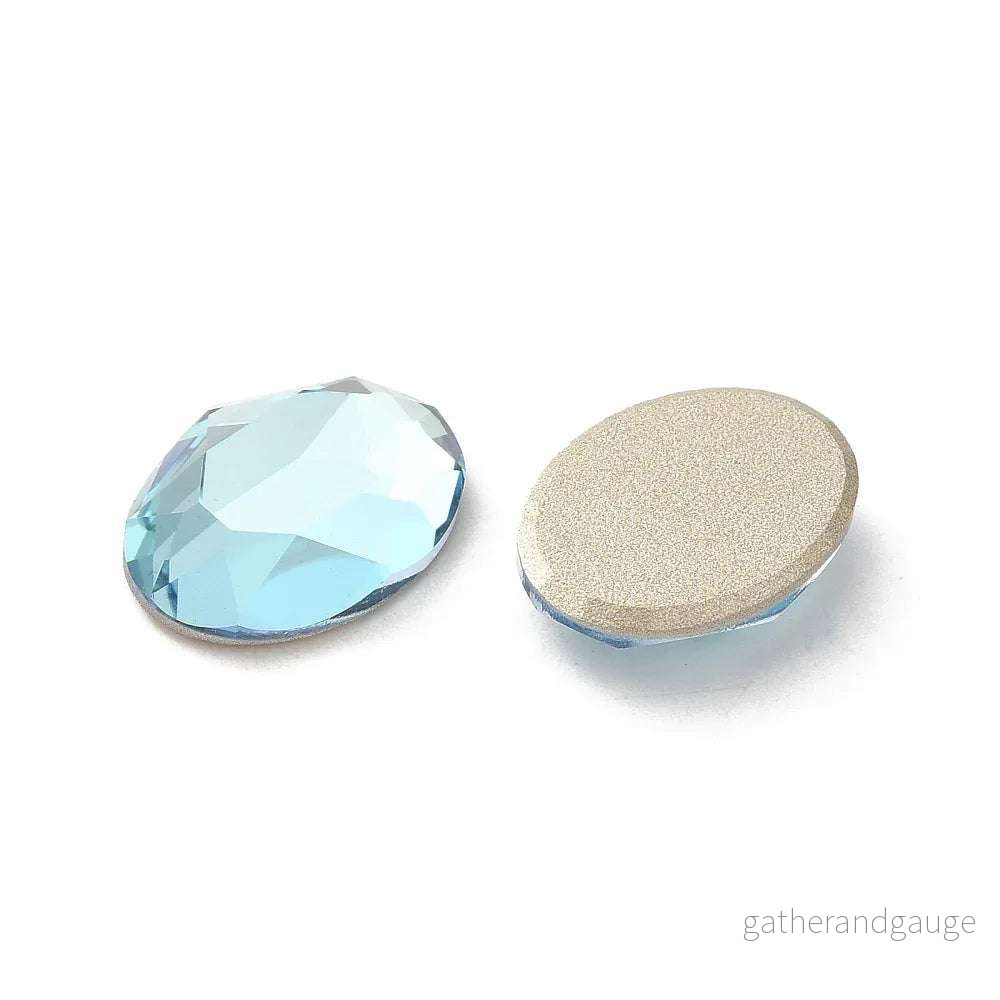 Facetterad Flatbacks - Oval Light Azore 14x10mm 1 styck - Bild 2