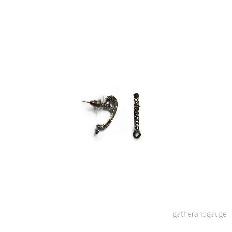 Örstickare Gunmetalfärgad - Streck med Strasstenar 7x23mm, 2-pack - Bild 2