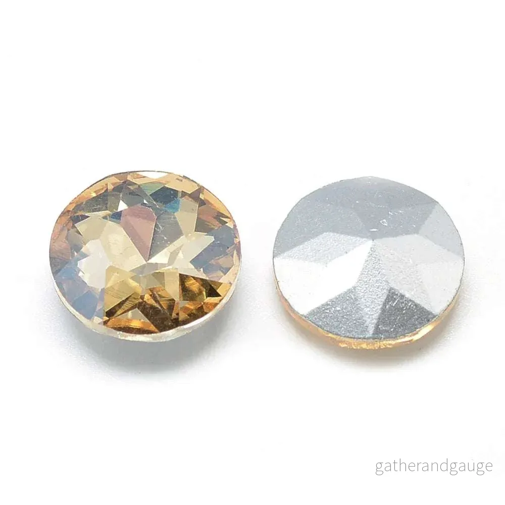 Kinesisk strass - Round stone Pale Goldenrod 8mm 1 styck