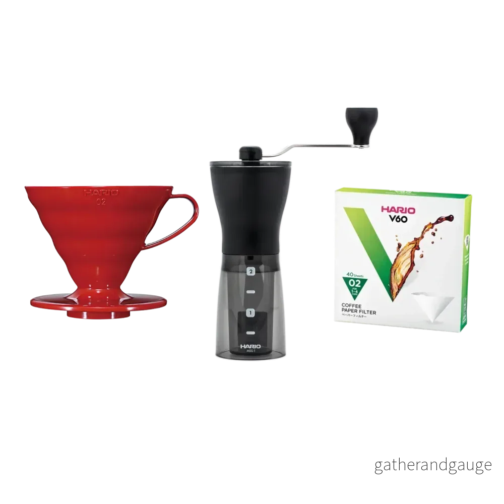 Pour Over Startkit: Hario V60-02 Dripper + Kvarn + Filter - Bild 2