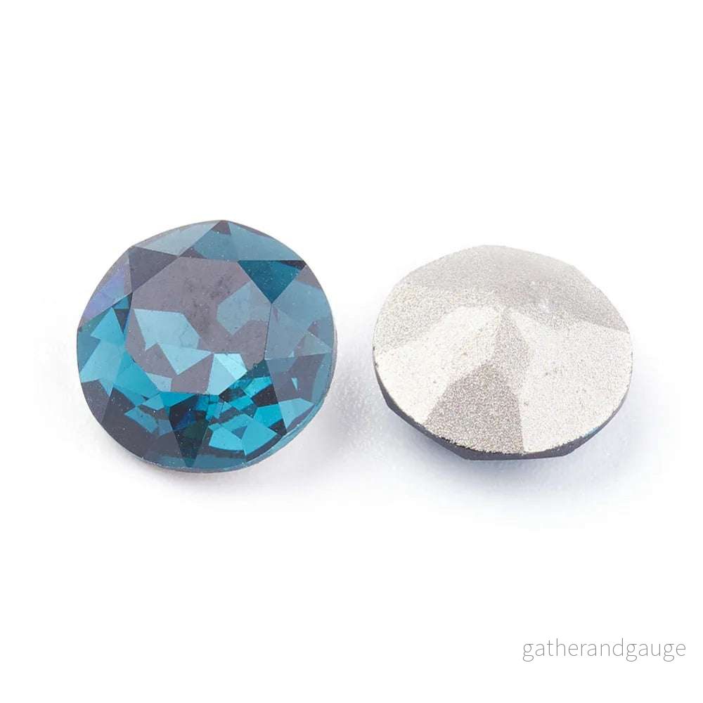 Kinesisk Strass - Round stone Denim Blue 10mm 1 styck