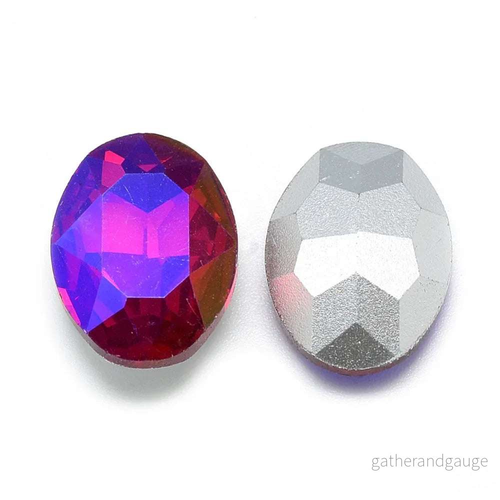 Kinesisk strass – Oval Blue/Red Shimmer 18x13mm 1 styck