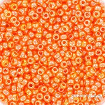 Miyuki Seed Beads - Opaque Luster Light Orange 11/0, 10 Gram