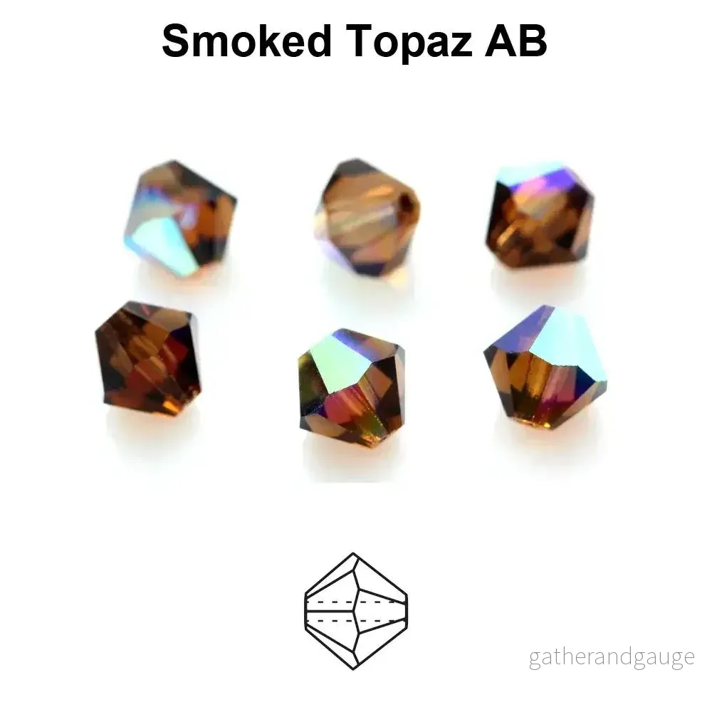 Tjeckiska MC Bicone - Smokey Topaz AB 3 mm, 40- pack