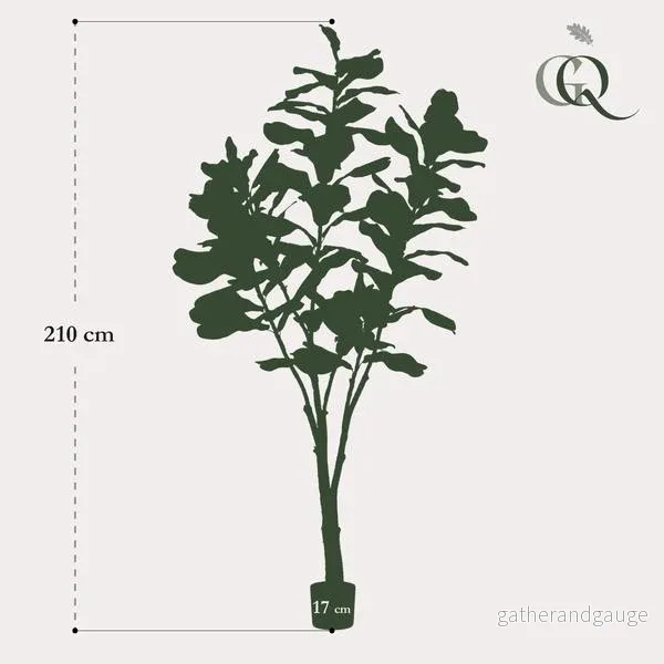 Konstplanta - Ficus Lyrata - Tabaksplanta - 210 cm - Bild 3