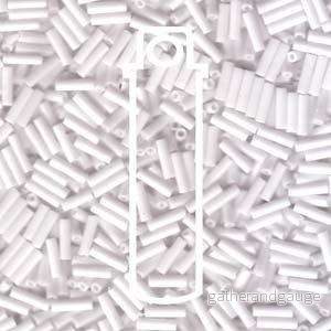 Miyuki Bugle Beads - Opaque White 6 mm, 17 gram