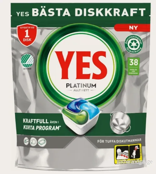 Diskmaskintabletter YES platinum 38p