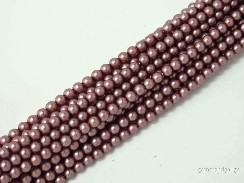 Tjeckiska Vaxade Glaspärlor - Matted Rose 3mm, 1 sträng
