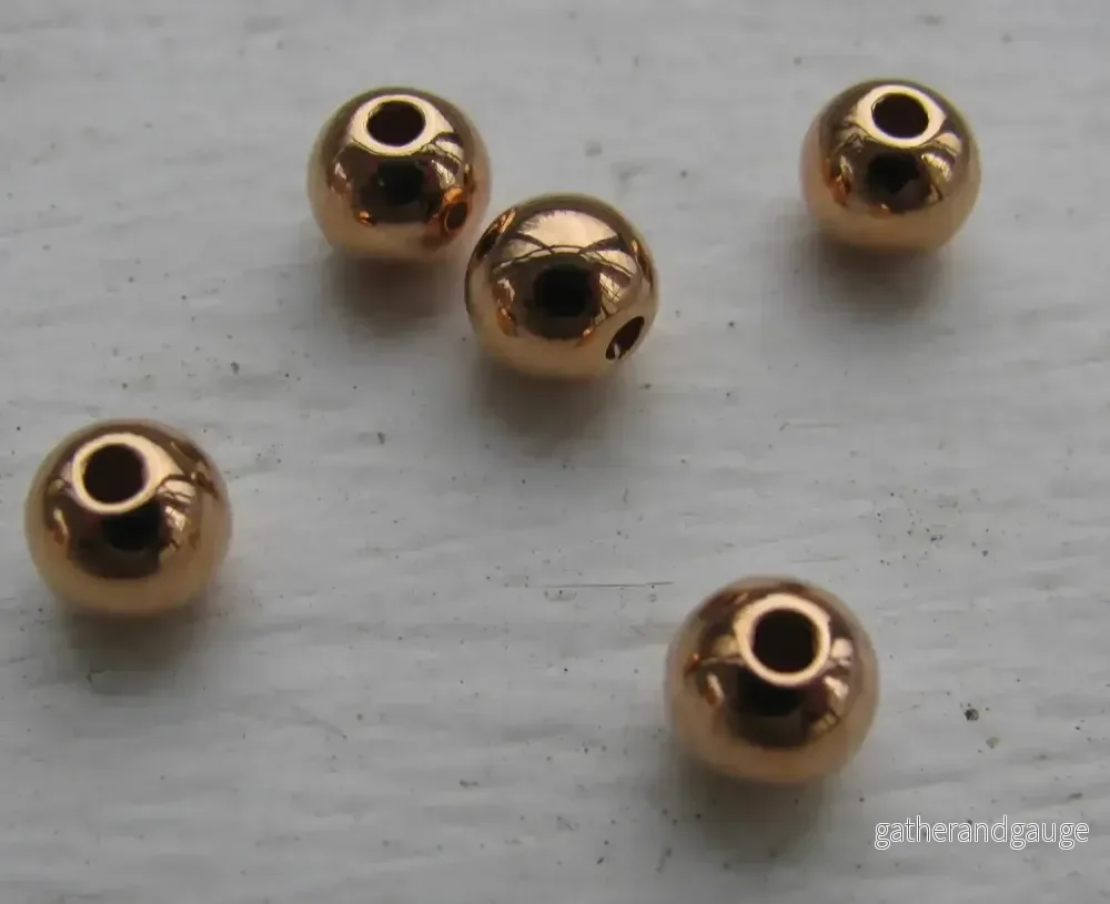 Mellandel Roséguld-färgad – Rund 6 mm 5-pack