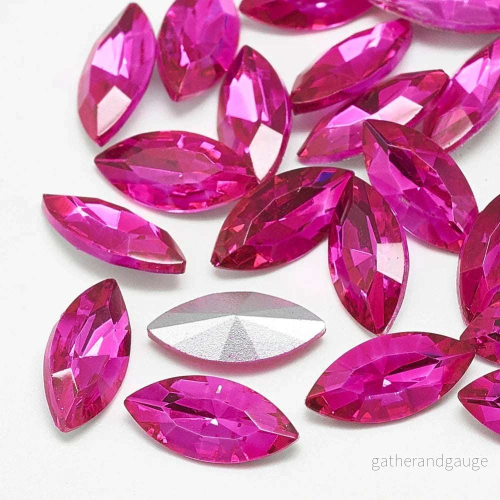 Kinesisk Strass - Navette Rose 10x5mm 1 styck - Bild 2