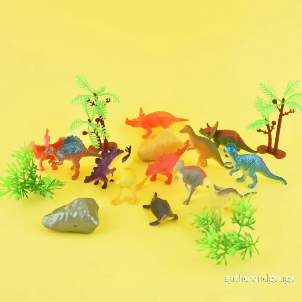 Set med dinosaurier och tillbehör - 18 delar - Bild 2