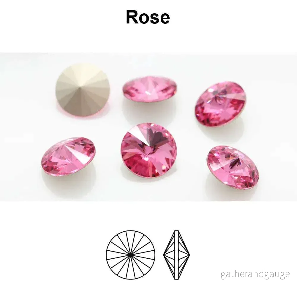 Preciosa Rivoli Maxima - Rose 12mm, 1 styck - Bild 2