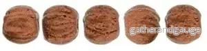 Tjeckiska Melon Round - Matt Metallic Dark Copper 3mm 50-pack - Bild 2