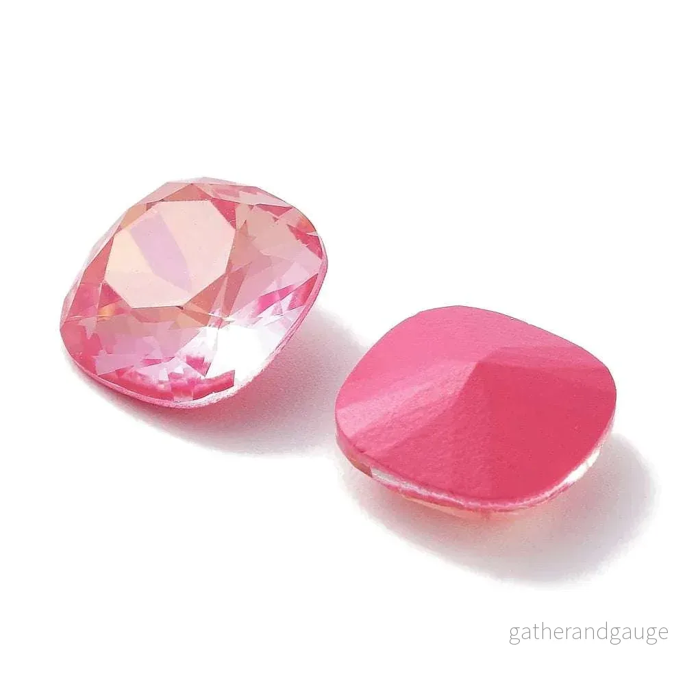 Kinesisk strass - Square Lyster Fuchsia 10mm 1 styck