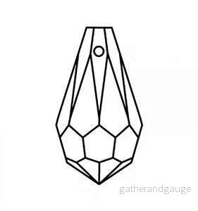 Preciosa Drop Pendant - Jet 5,5x11mm, 1 styck - Bild 2