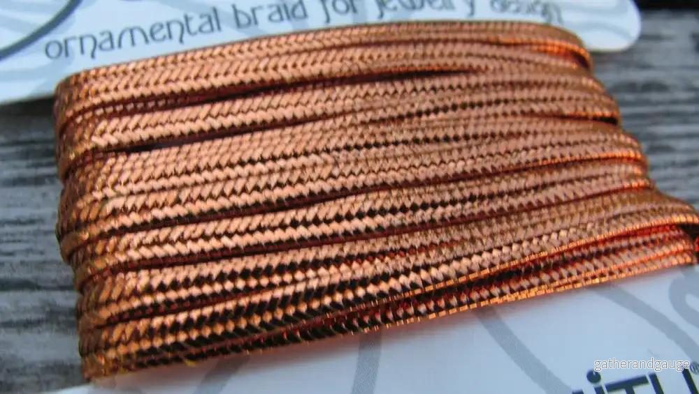 Soutache band - Metallic Koppar, 1 förpackning (3 yards) - Bild 2