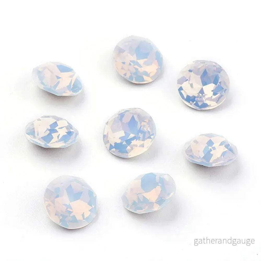 Kinesisk strass - Round stone White Opal 8mm 1 styck - Bild 2