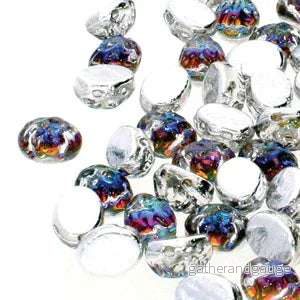 Baroque Cabochon - Backlit Petroleum Oval 8x6mm 10-pack