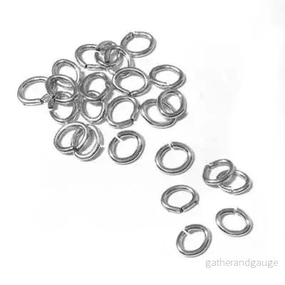 Bindringar Silverfärgade - Ovala 6x4,5mm, 50-pack