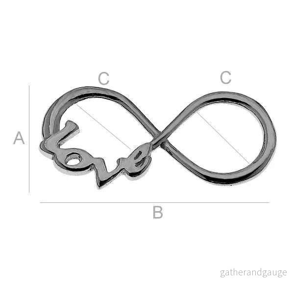 Connector 925 Silver Svart Rhodium – Evighetstecken Infinity Love 1 styck Connector 925 Silver Svart Rhodium – Evighetstecken Infinity Love 1 styck