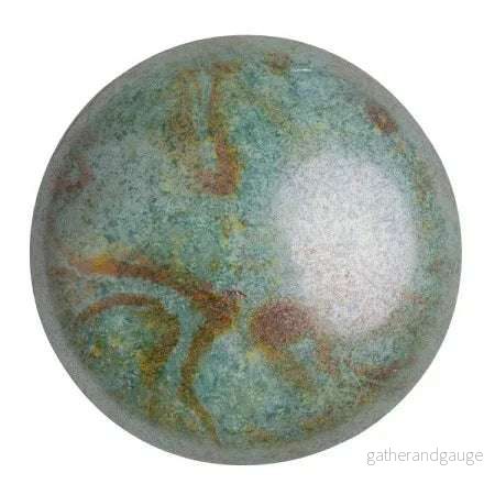 Cabochon par Puca® – Opaque Mix Blue/Green Ceramic Look 25 mm, 1 styck