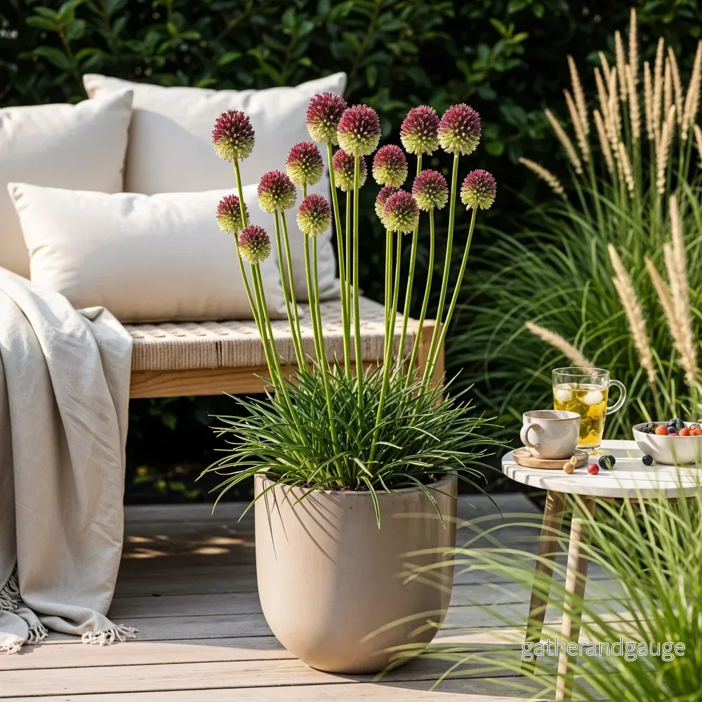 Green boutiQ - Bloembollen - Allium Sphaerocephalon - Kleur Paars - 100 stuks - Bolmaat 5/6 - XXL Pack - Bild 3