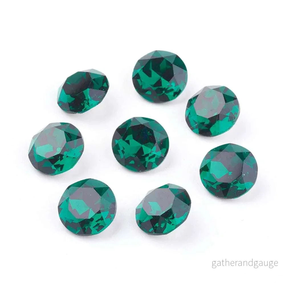 Kinesisk Strass - Round stone Emerald 8mm 1 styck - Bild 2