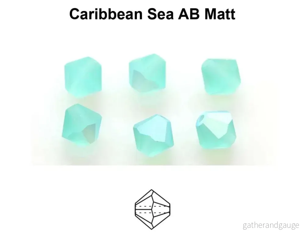 Tjeckiska MC Bicone - Caribbean Sea Matt AB 3 mm 40-pack
