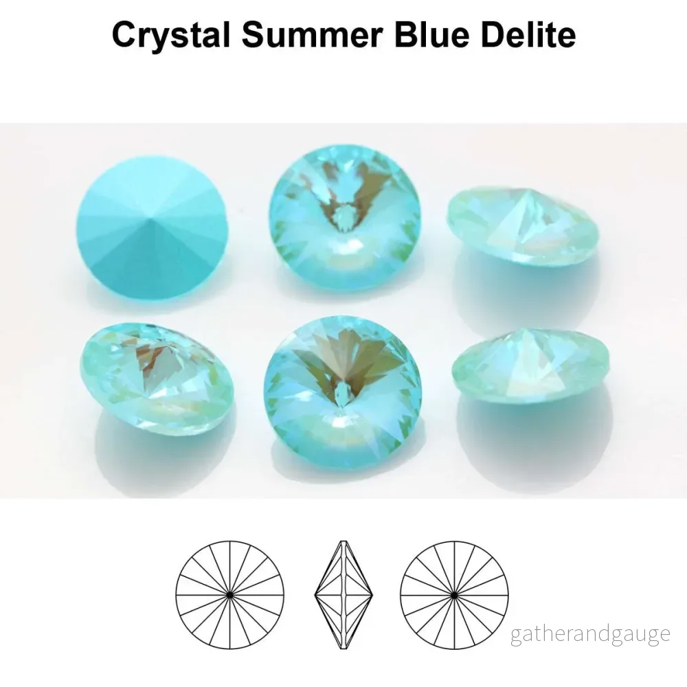 Aurea Crystals A1122 Rivoli – Crystal Summer Blue DeLite 14mm 1 styck Aurea Crystals A1122 Rivoli – Crystal Summer Blue DeLite 14mm 1 styck