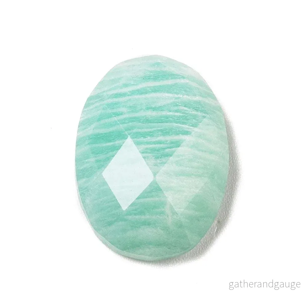Cabochon Amazonite – Facetterad Oval 18x13mm 1 Styck