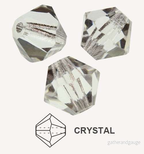 Tjeckiska MC Bicone - Crystal 4 mm, 30- pack
