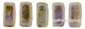 CzechMates Bricks – Luster Opaque Gold Smokey Topaz, 50-pack