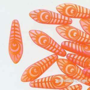 Dagger – Orange Transparent AB Matte Laser Eye 5x16mm, 1 sträng Dagger – Orange Transparent AB Matte Laser Eye 5x16mm, 1 sträng