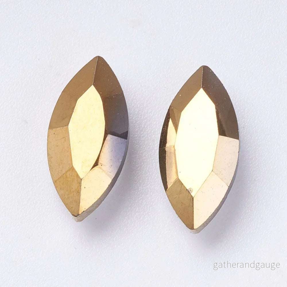Kinesisk strass - Navette Dorado 10x5mm 1 styck - Bild 2