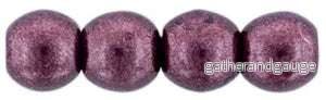 Tjeckiska Druk (Runda) - Saturated Metallic Red Pear 3mm, 50-pack
