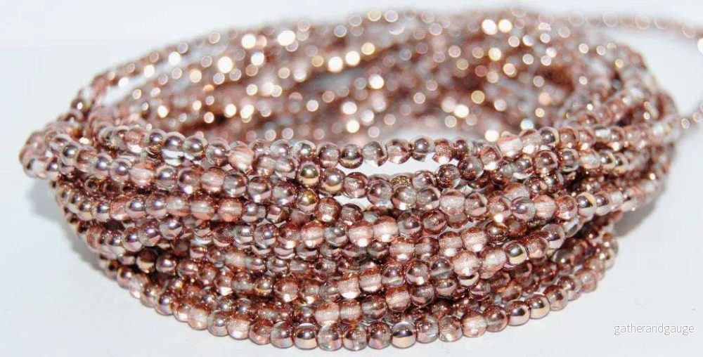 Tjeckiska Druk (Runda) – Crystal Capri Gold 3mm, 50-pack