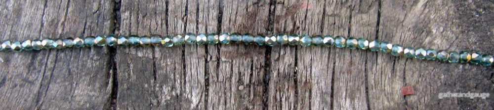 Tjeckiska Firepolish - Aqua Celsian 3 mm, 1 sträng - Bild 2