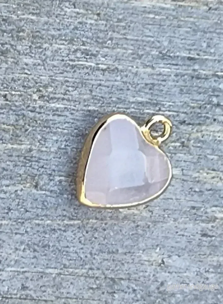Hänge Rosenkvarts Guldfärgad - Hjärta 12mm 1 styck - Bild 2