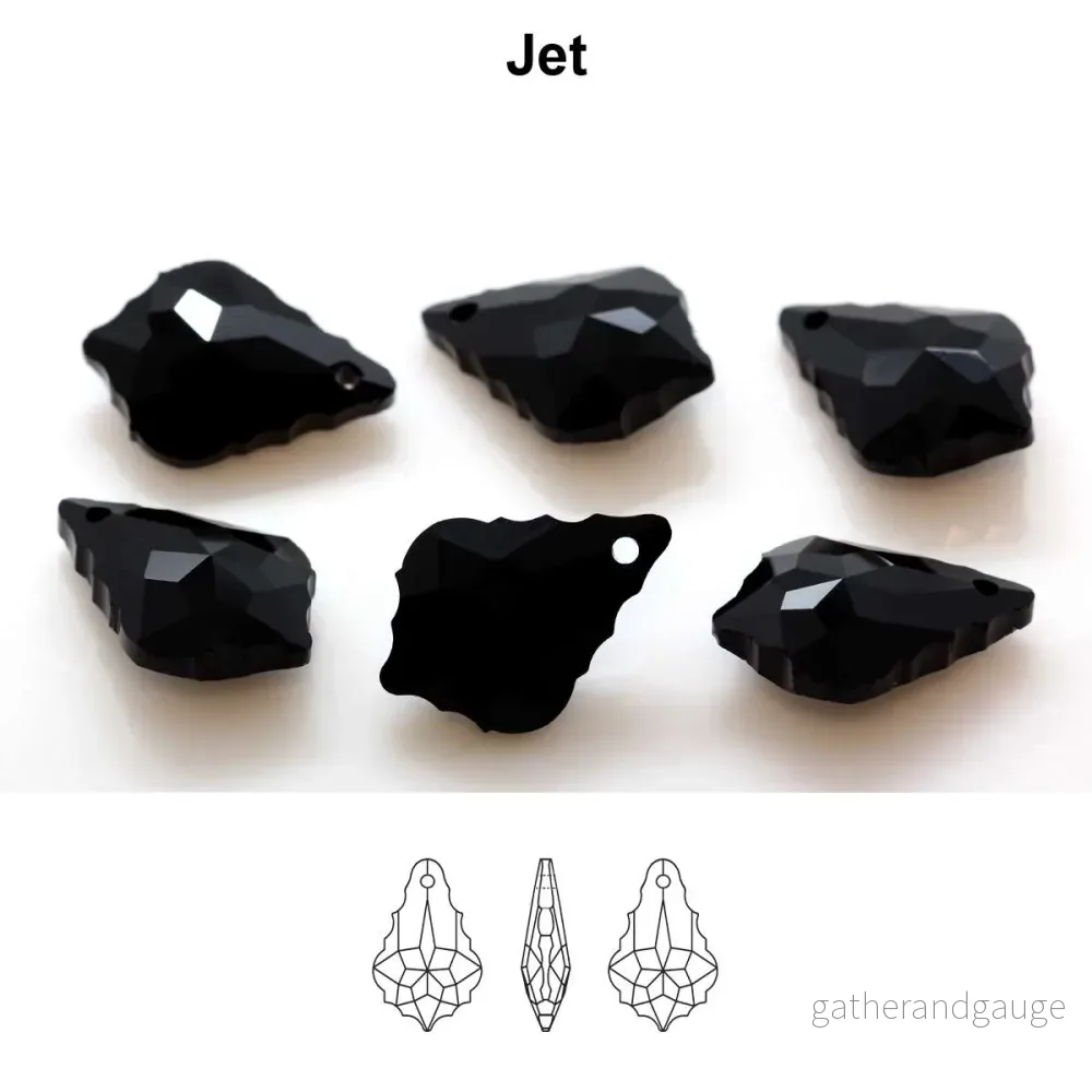 Aurea Crystals A6090 Baroque Pendant – Jet 22 mm, 1 styck